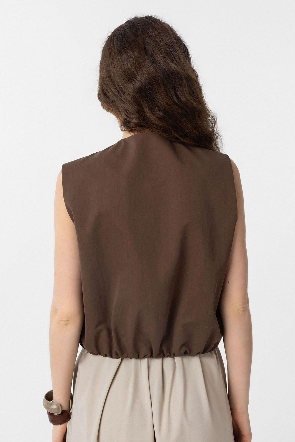 Antioch Kahve Oversize Kadın Yelek