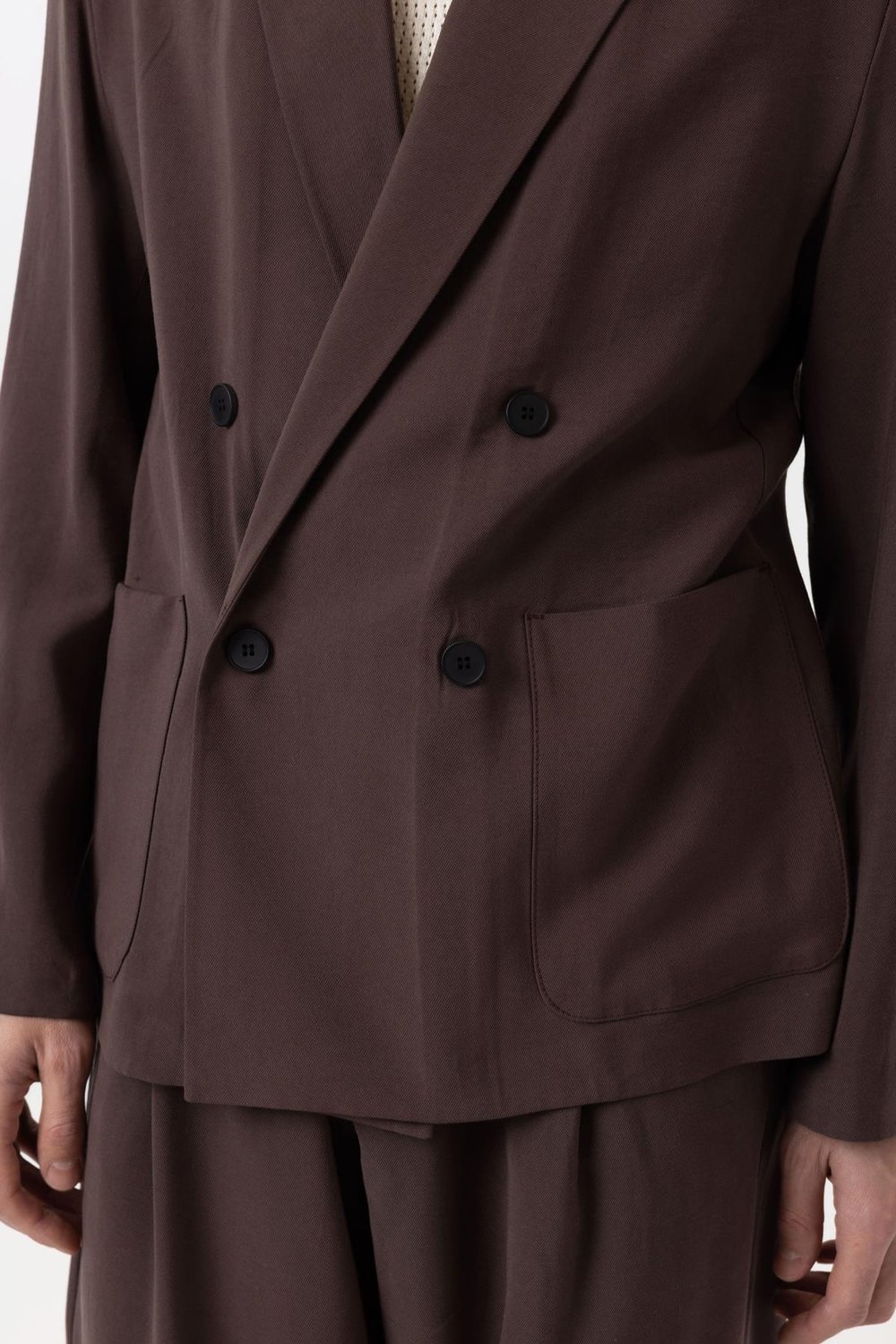 Antioch Kahve Relax Fit Diagonel İnce Erkek Blazer Ceket