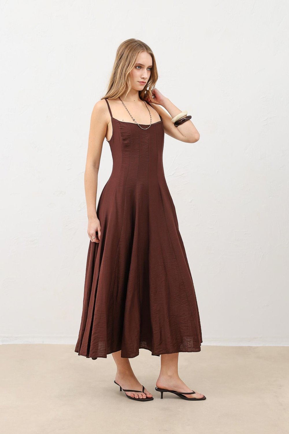 Voluminous Womens Midi Dress