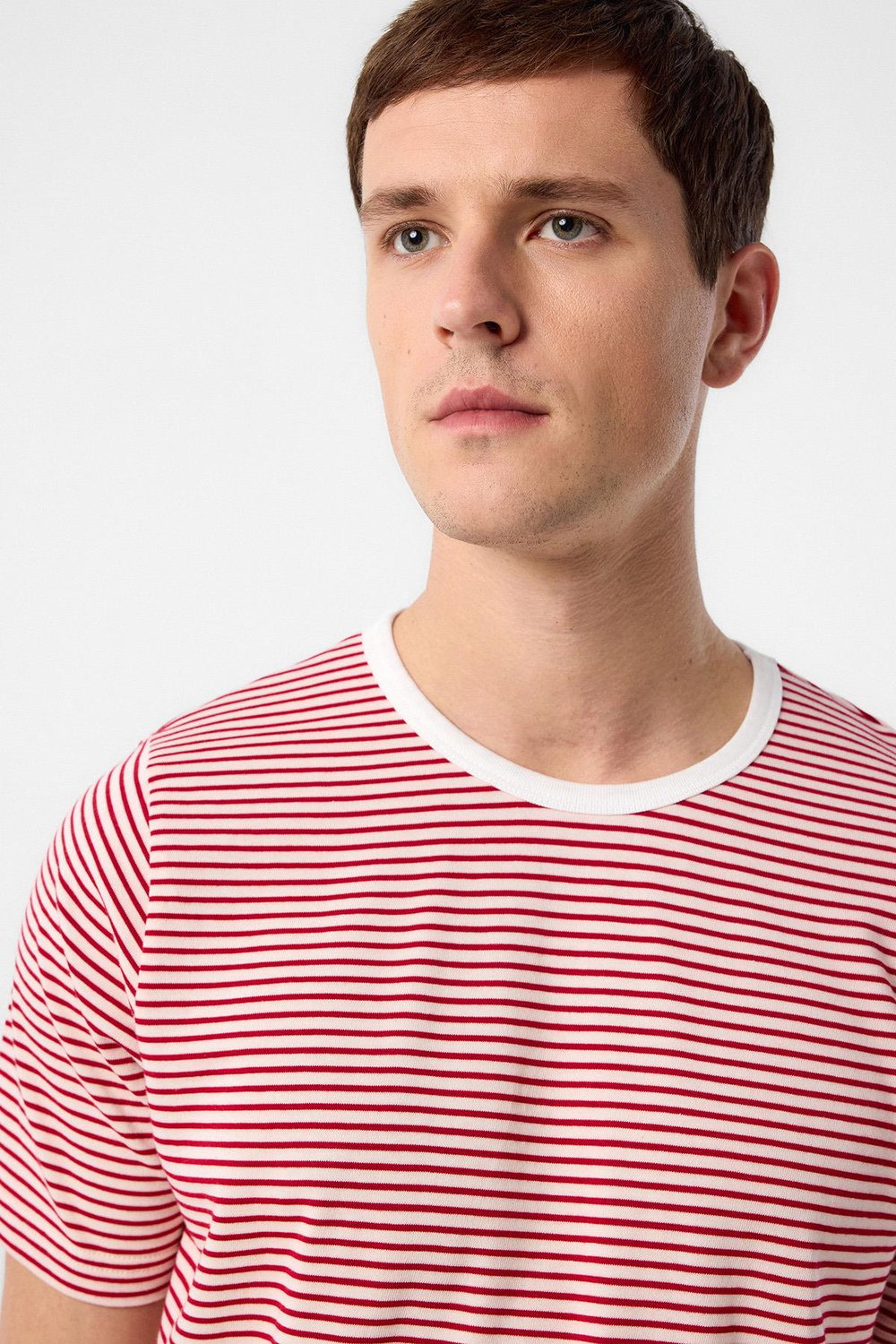 Antioch Kırmızı Regular Fit Çizgili Erkek T-Shirt
