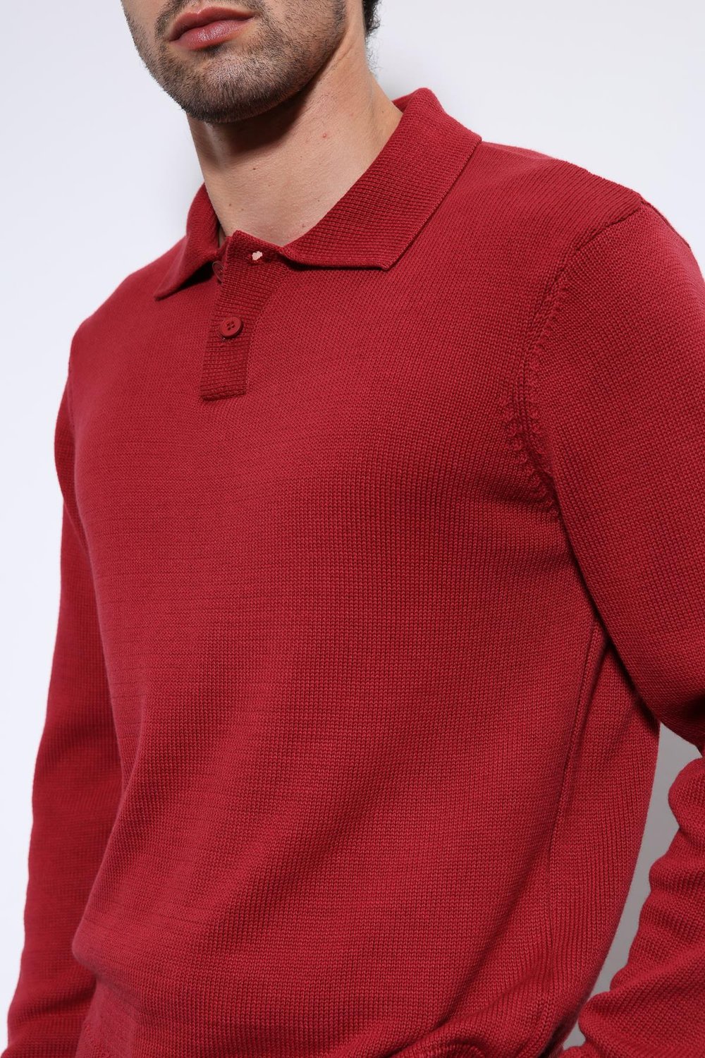 Antioch Kırmızı Polo Yaka Basic Erkek Kazak