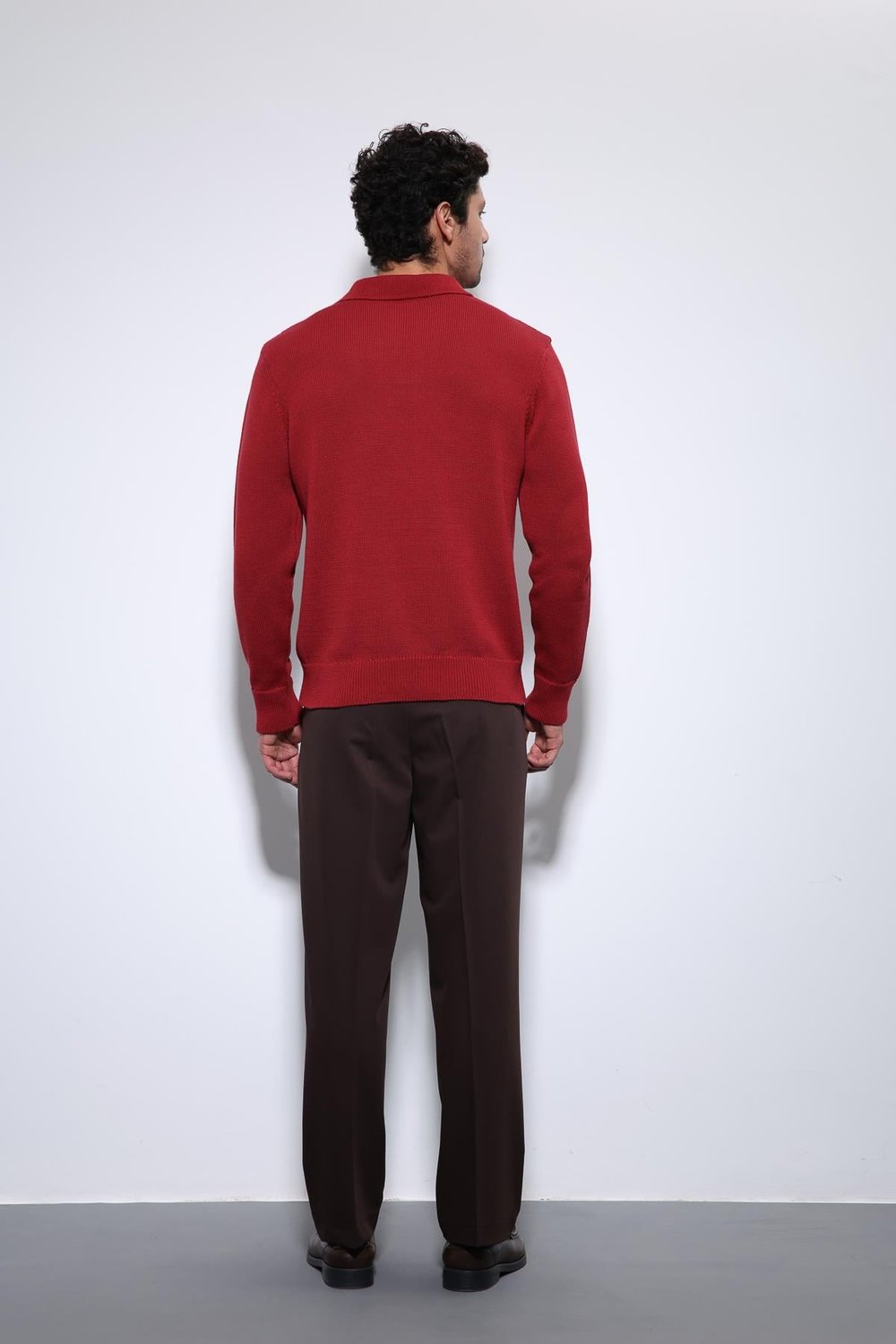 Antioch Kırmızı Polo Yaka Basic Erkek Kazak