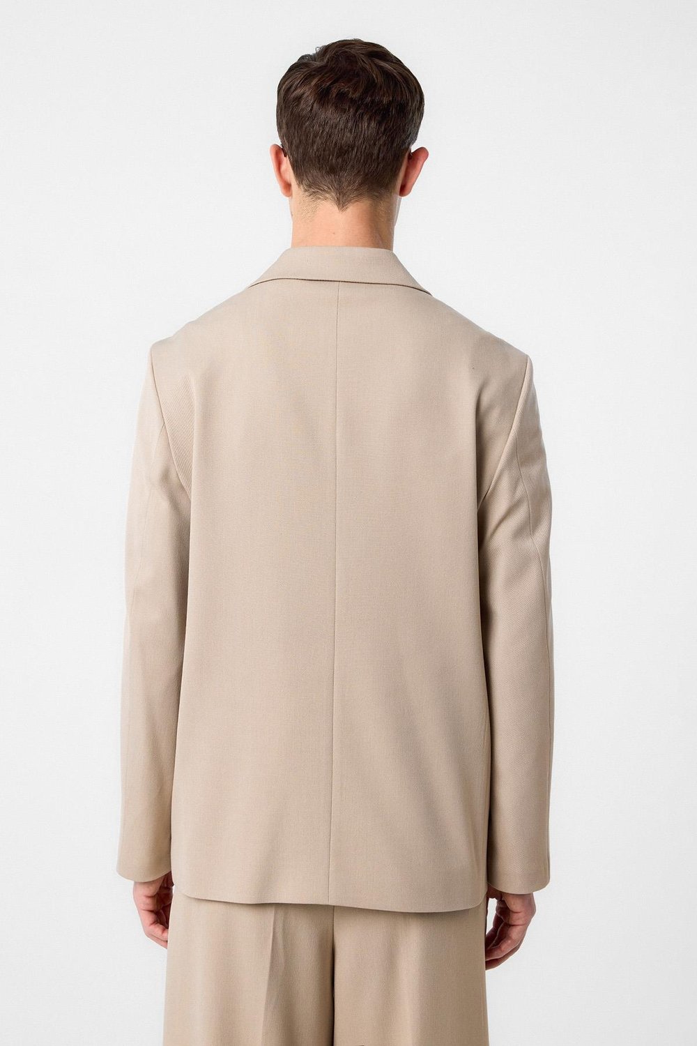 Antioch Koyu Bej Relax Fit Kruvaze Erkek Blazer Ceket