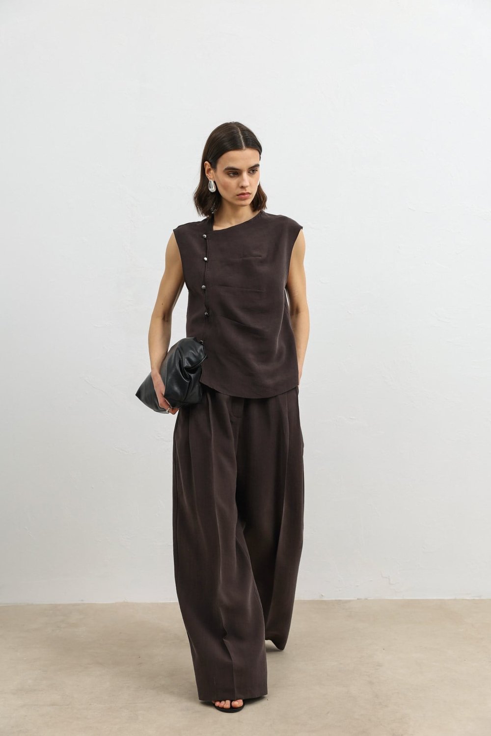 Womens Button-Down Shirt with Lyocell Blend