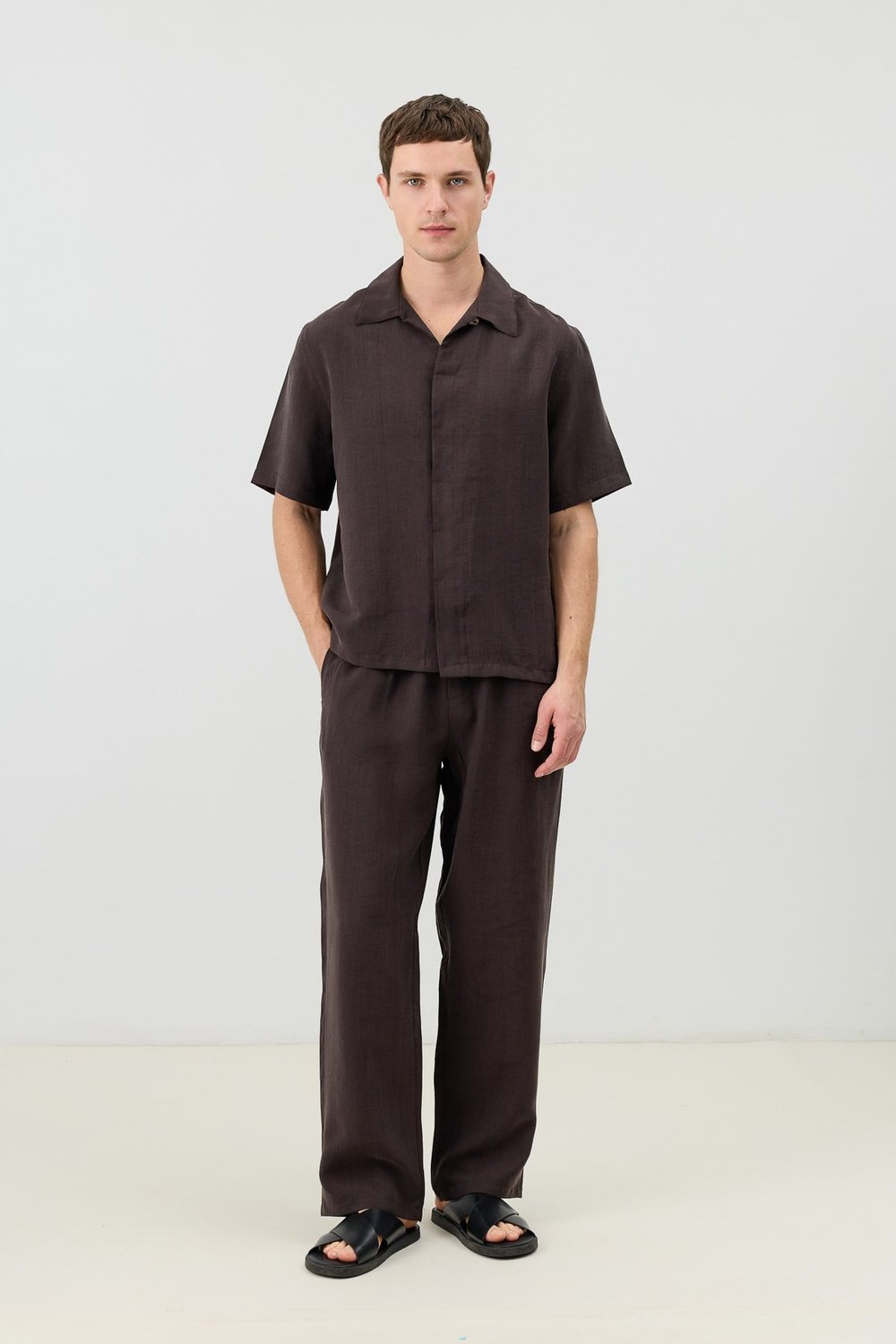 Mens Shirt with Lyocell Blend and Hidden Buttons