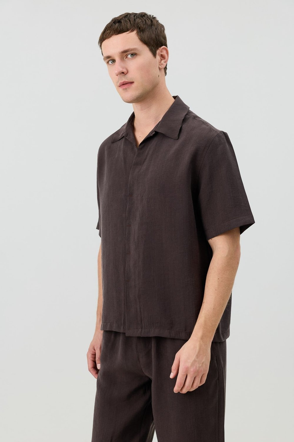 Mens Shirt with Lyocell Blend and Hidden Buttons