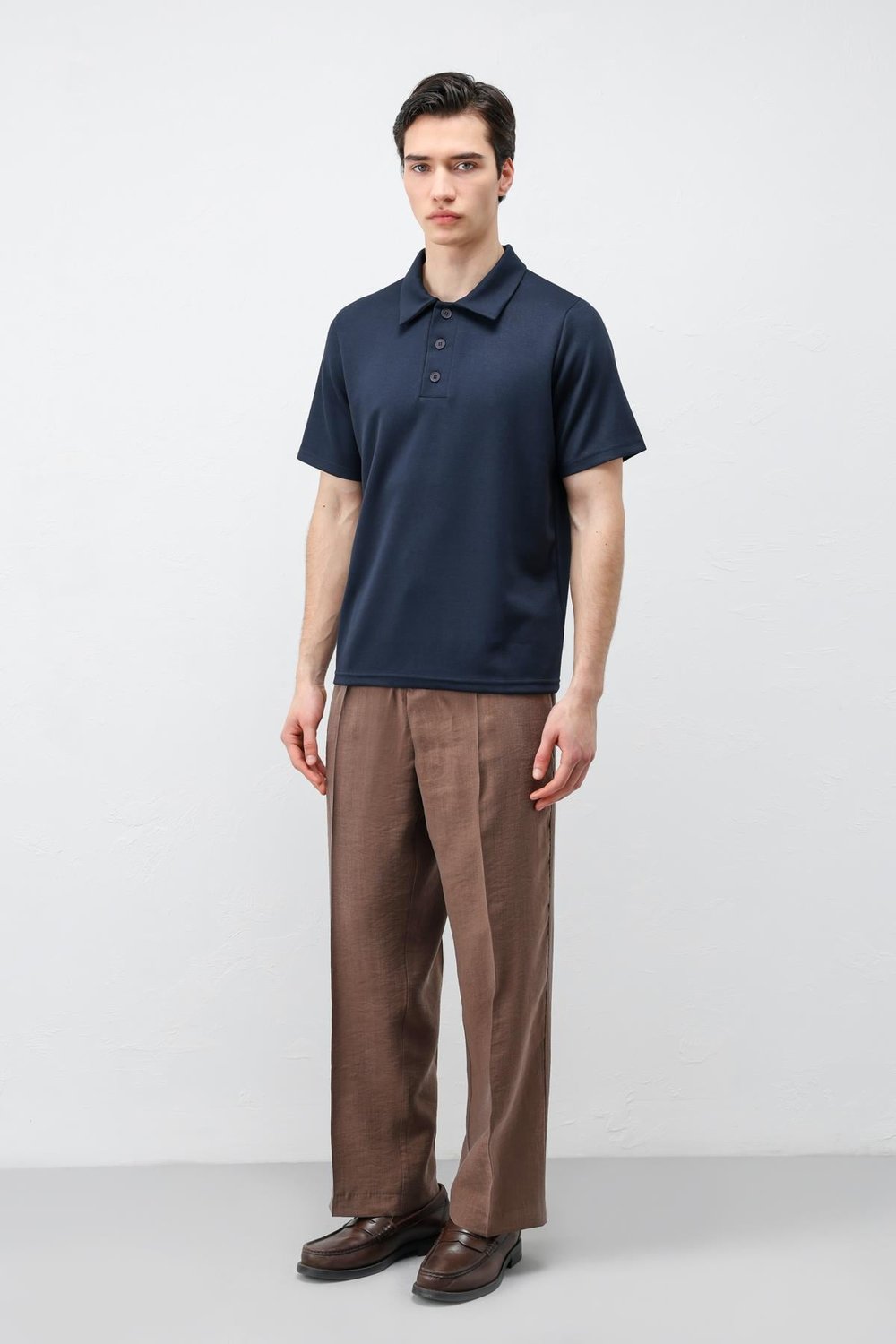 Antioch Lacivert Basic Polo Yaka Erkek T-Shirt