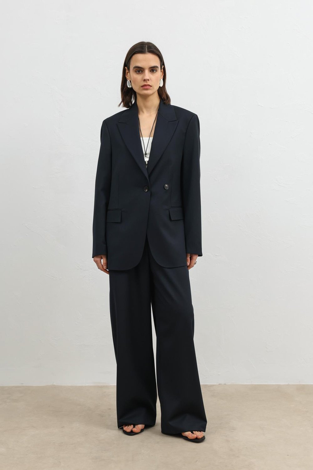 Antioch Lacivert Kruvaze Kadın Blazer