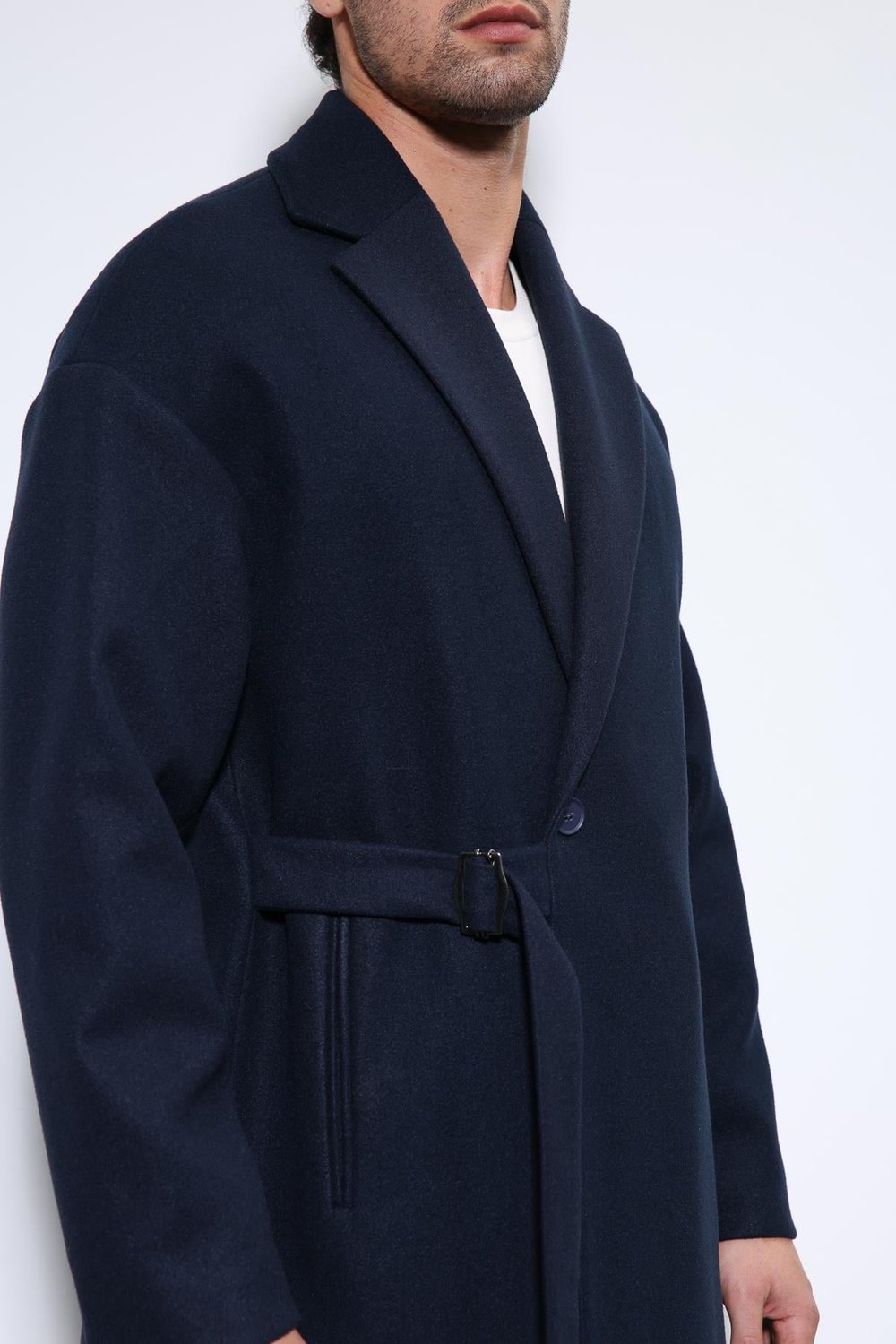 Belted Oversize Mens Coat