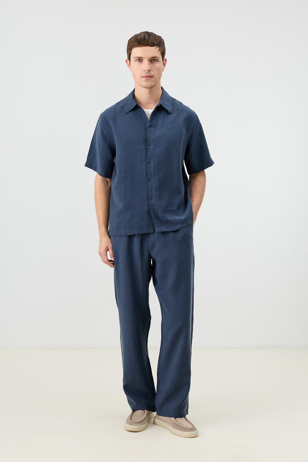 Mens Shirt with Lyocell Blend and Hidden Buttons