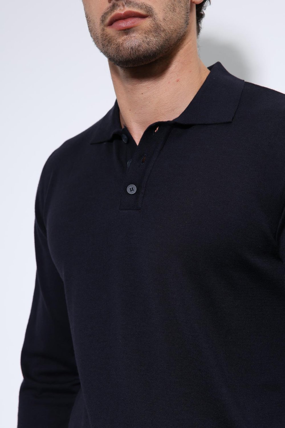 Antioch Lacivert Polo Yaka Erkek Kazak