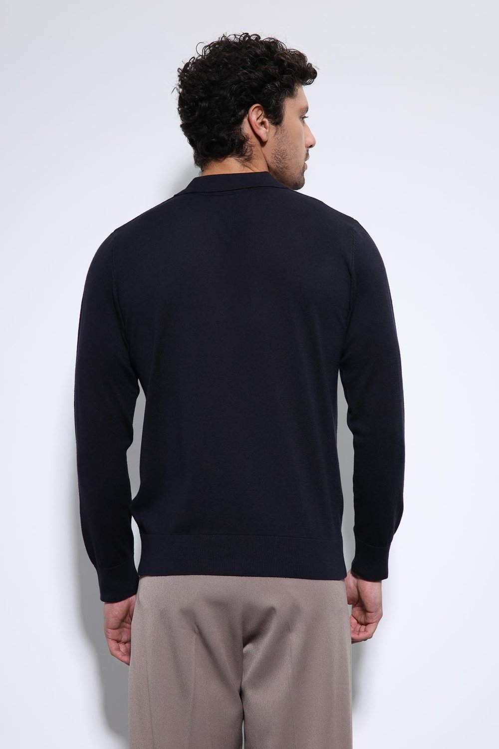 Antioch Lacivert Polo Yaka Erkek Kazak