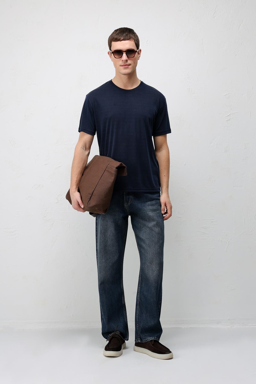 Antioch Lacivert Premium Dokulu Erkek T-Shirt