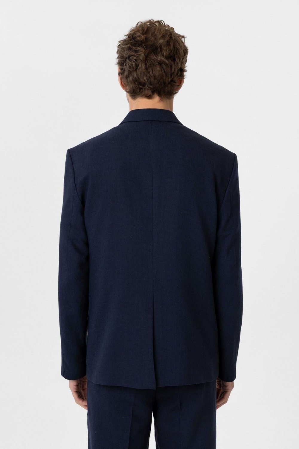 Relaxed Fit Linen Blend Mens Blazer Jacket