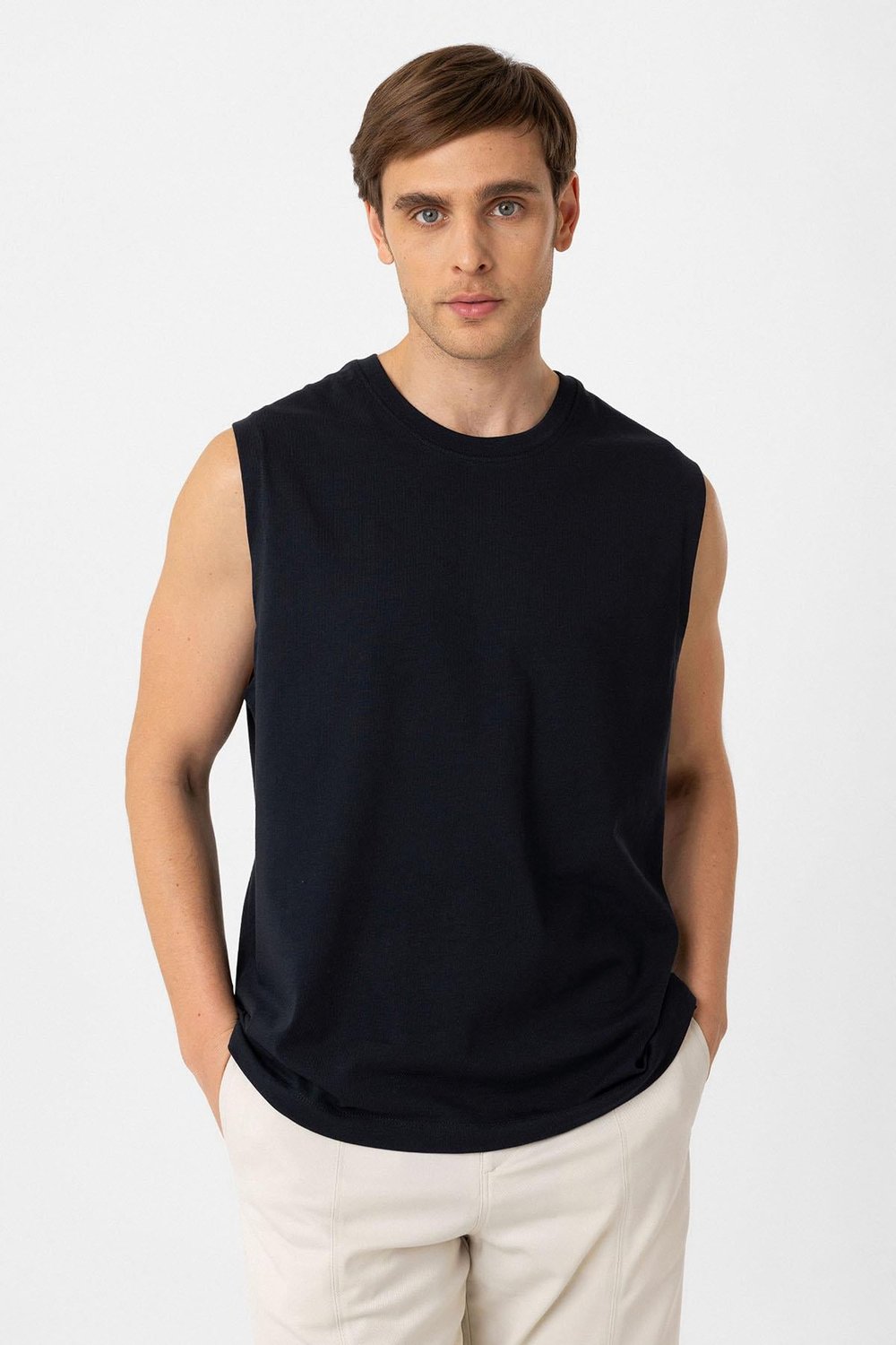 Relaxed Fit Mens Sleeveless T-Shirt
