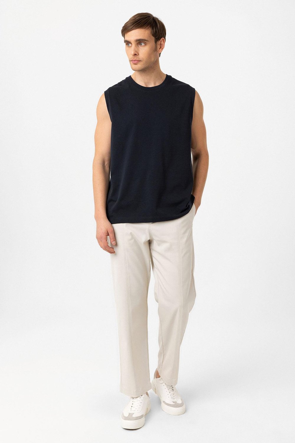Relaxed Fit Mens Sleeveless T-Shirt