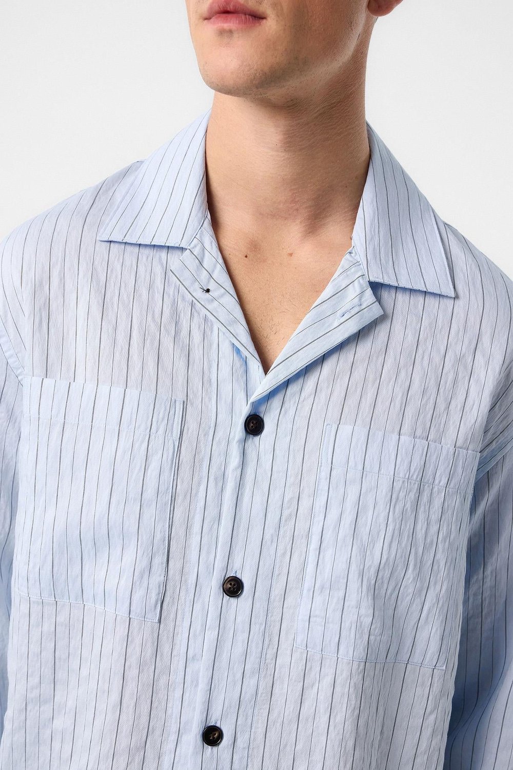 Modal Fabric Striped Mens Shirt