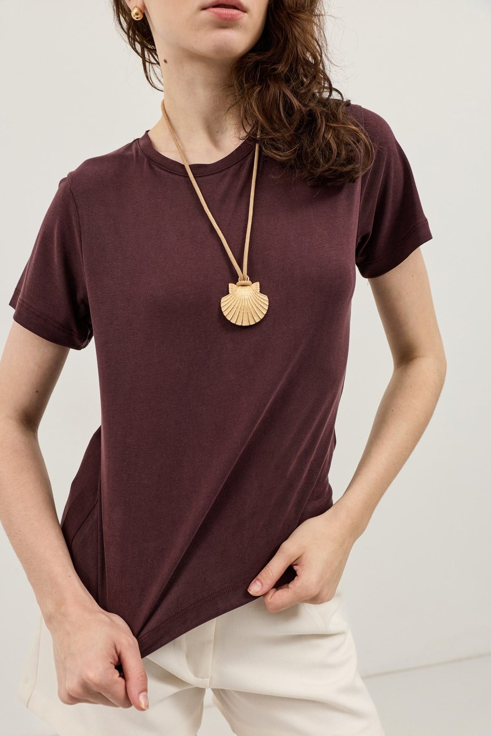 Antioch Mürdüm Modal Karışımlı T-Shirt
