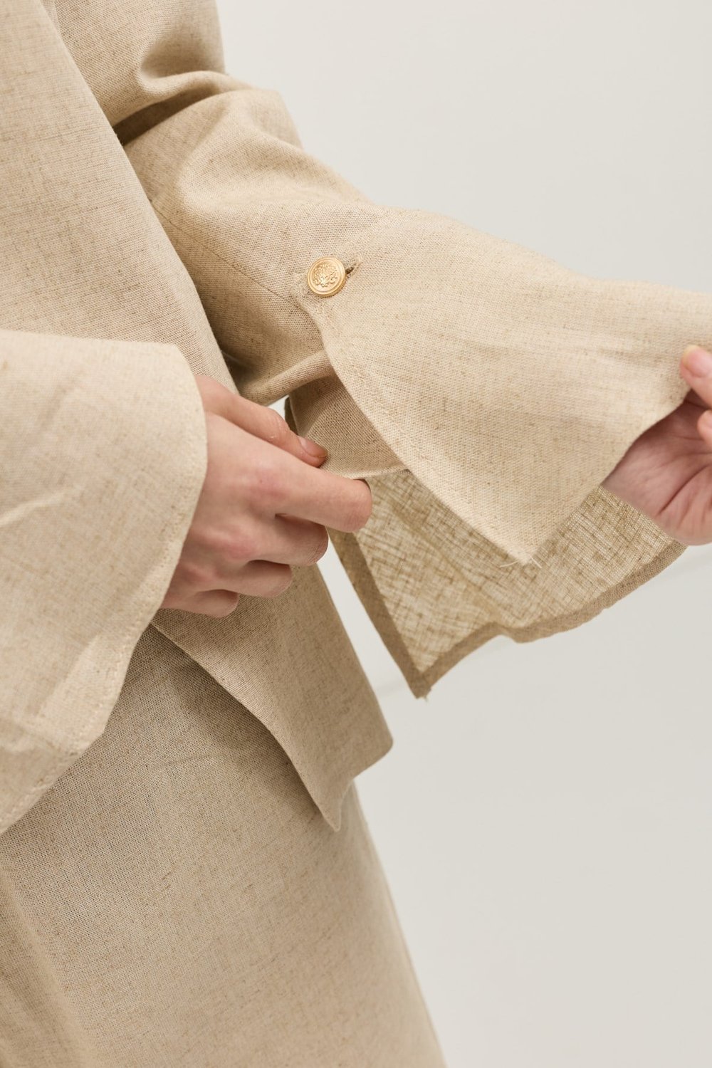 Antioch Natur Keten Karışımlı Kadın Blazer Ceket