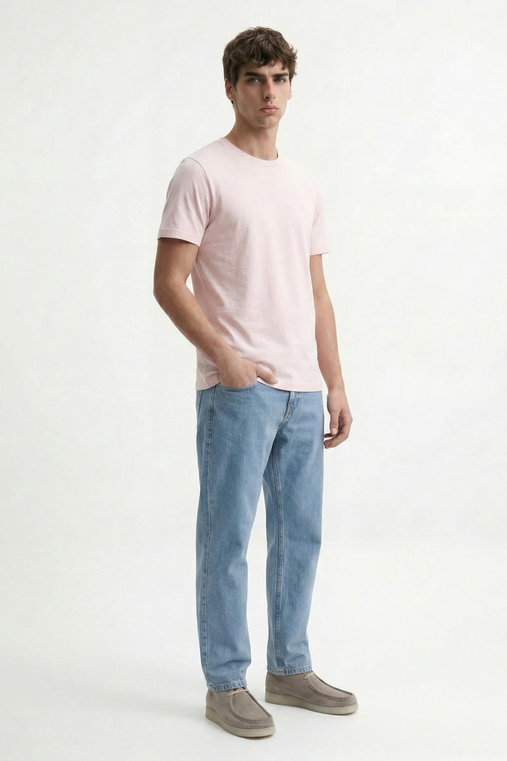 Antioch Pembe Pamuklu Erkek T-Shirt