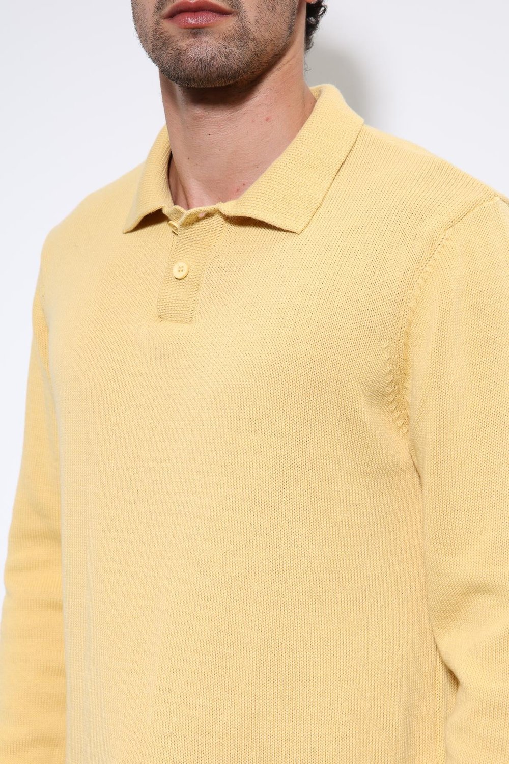 Antioch Sarı Polo Yaka Basic Erkek Kazak