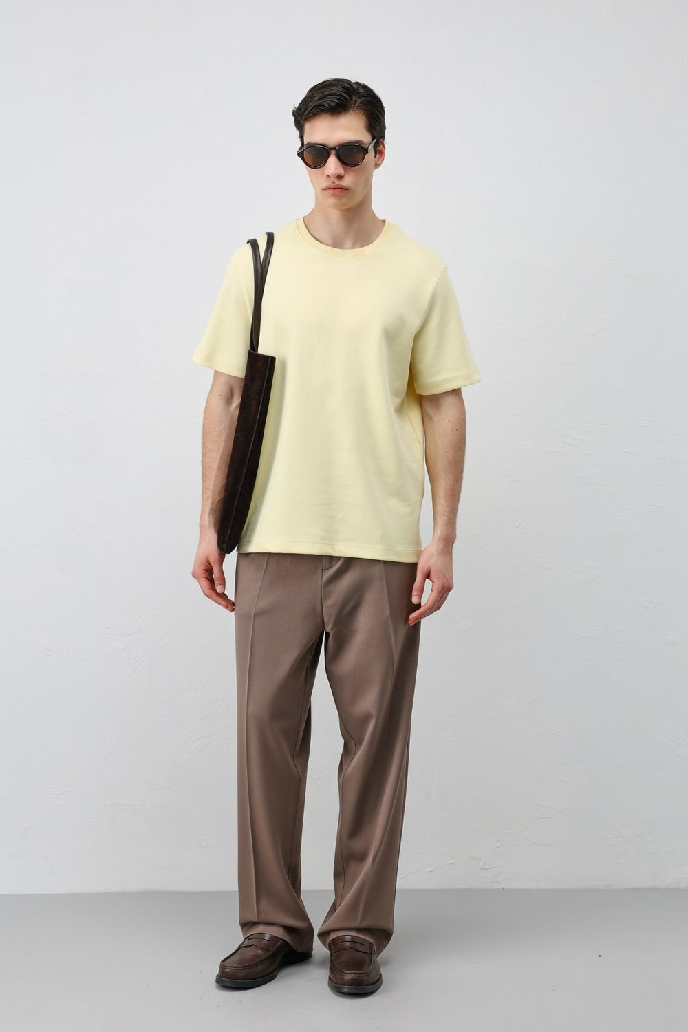 Antioch Sarı Regular Fit Basic Erkek T-Shirt