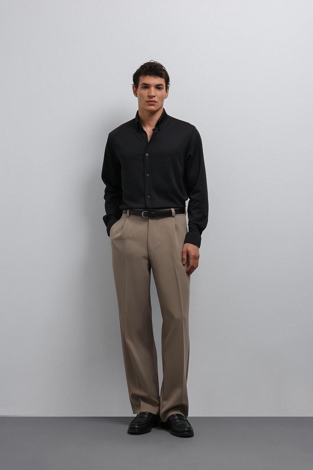 Button-Down Collar Relaxed Fit Mens Shirt