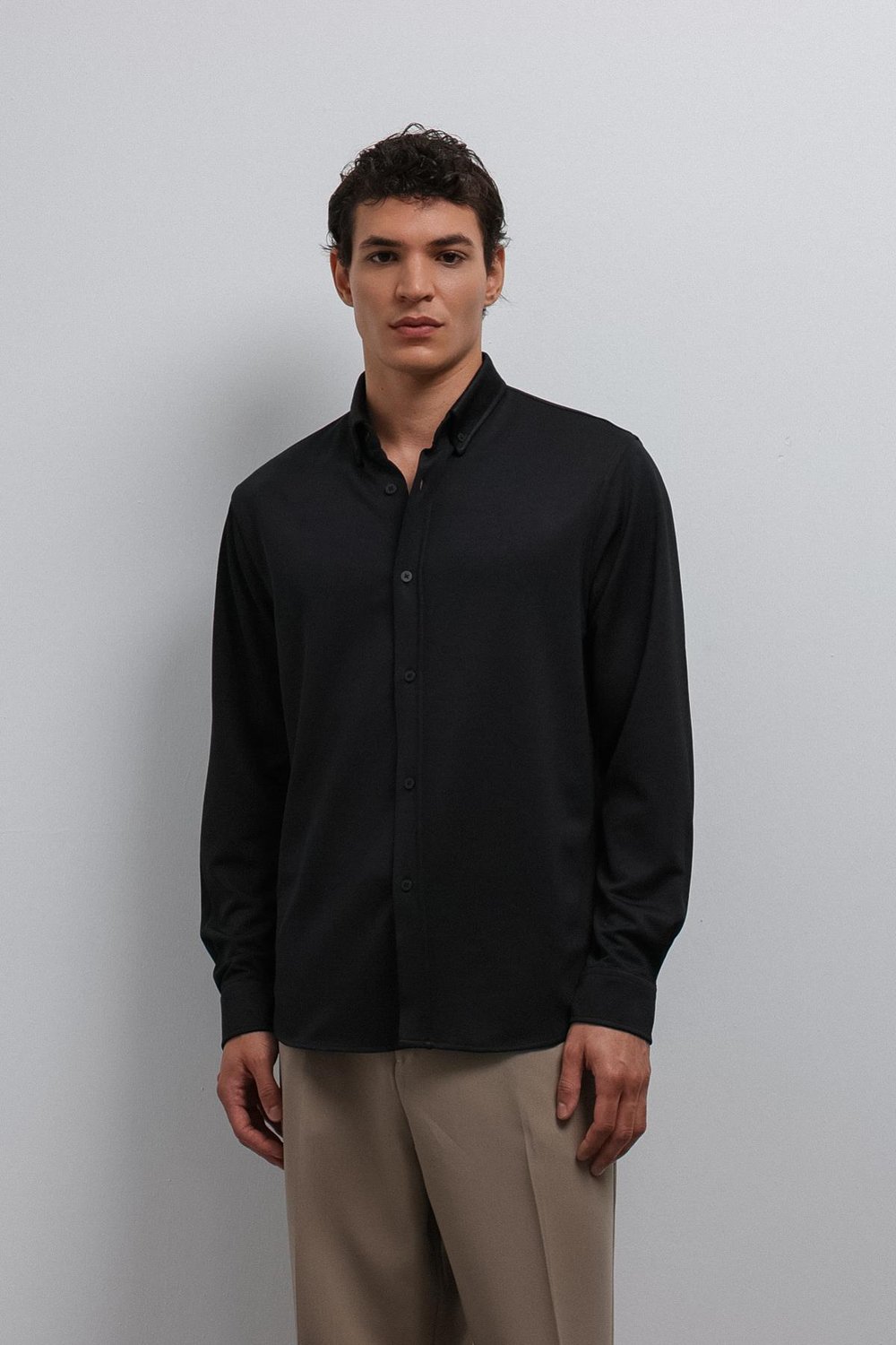 Button-Down Collar Relaxed Fit Mens Shirt