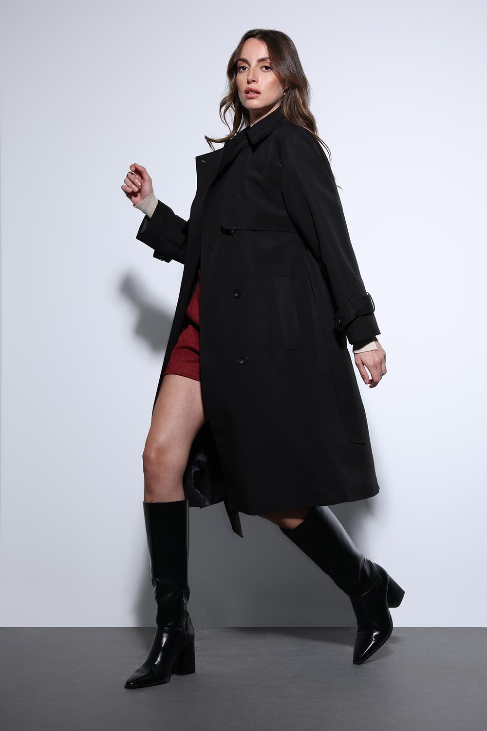 Womens Belted Trench Coat