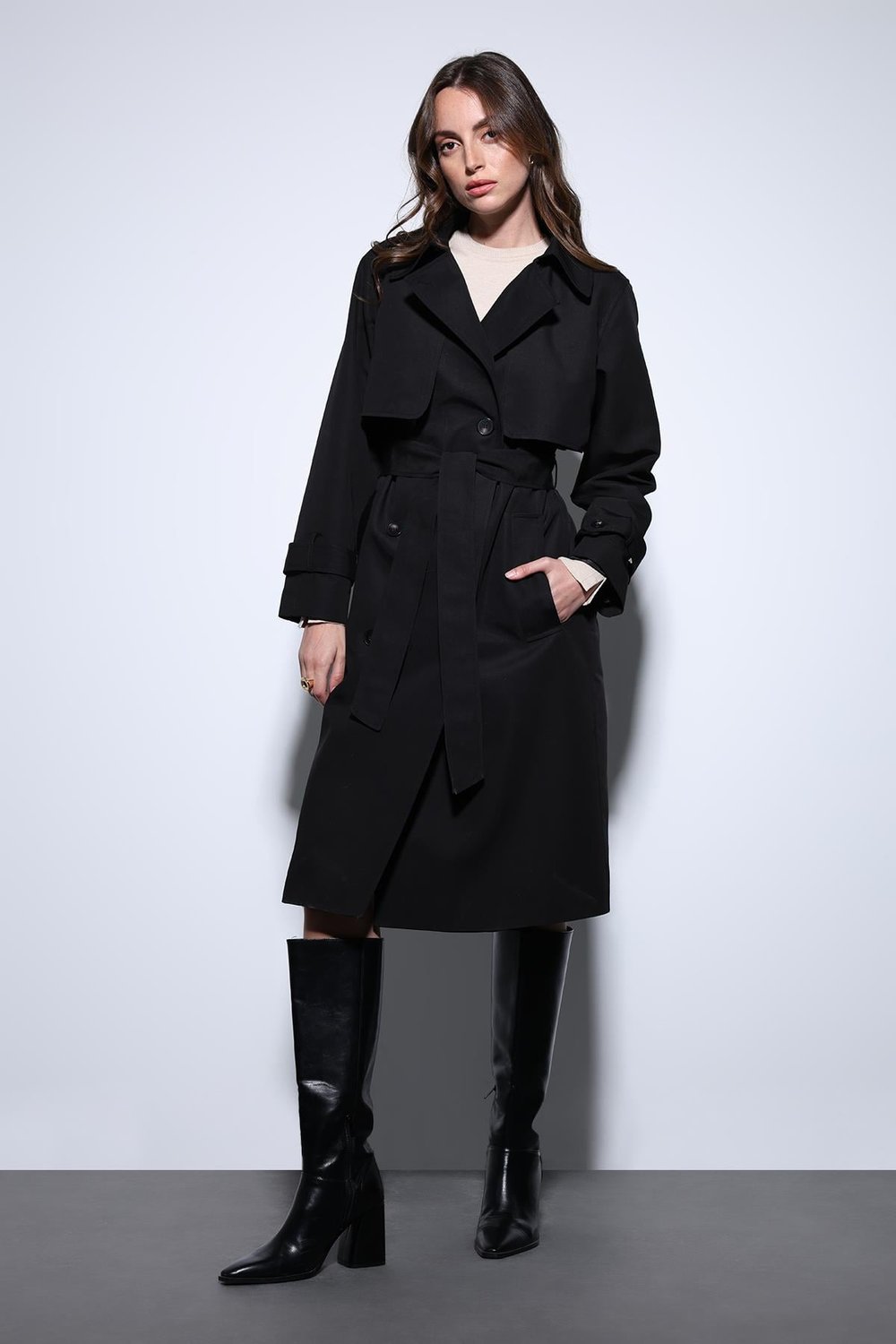 Womens Belted Trench Coat