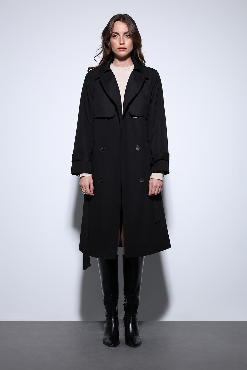 Womens Belted Trench Coat