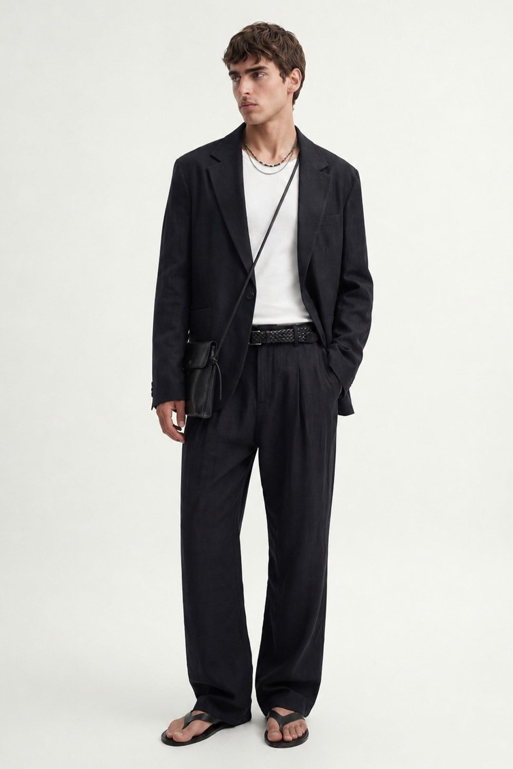 Antioch Siyah Modal Karışımlı Relaxed Blazer Ceket