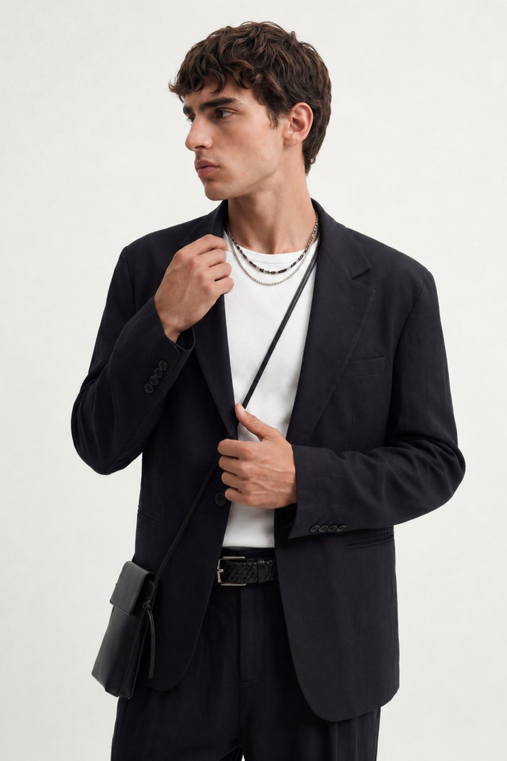 Antioch Siyah Modal Karışımlı Relaxed Blazer Ceket