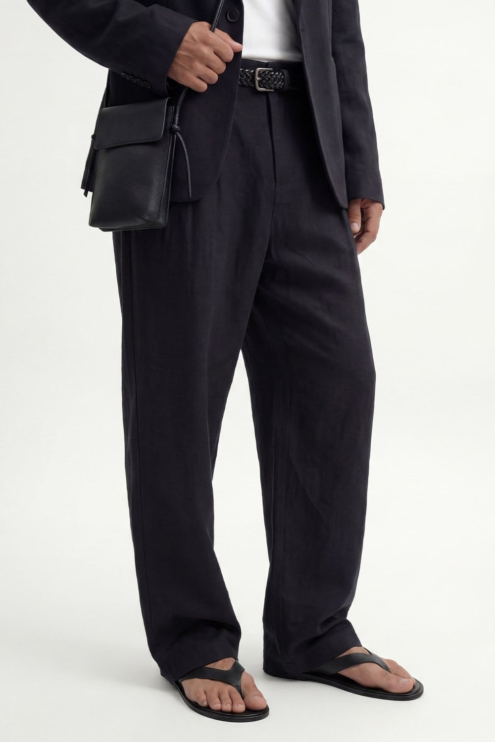 Antioch Siyah Modal Karışımlı Relaxed Pantolon