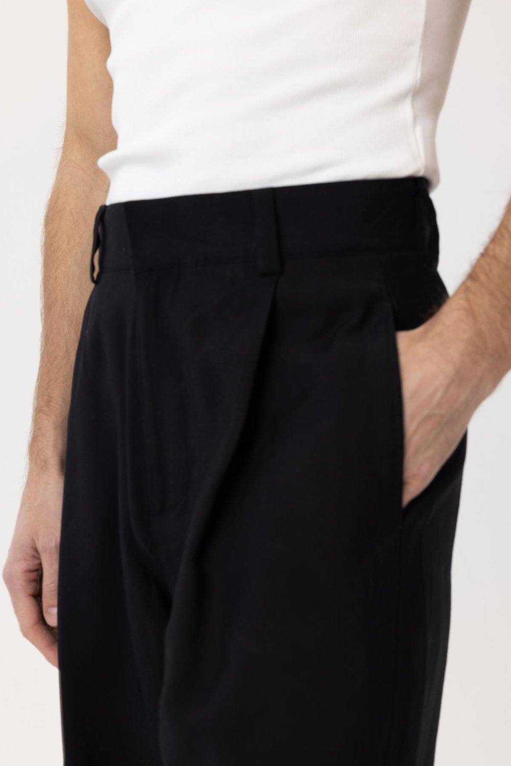 Antioch Siyah Pileli Baggy Fit Erkek Pantolon