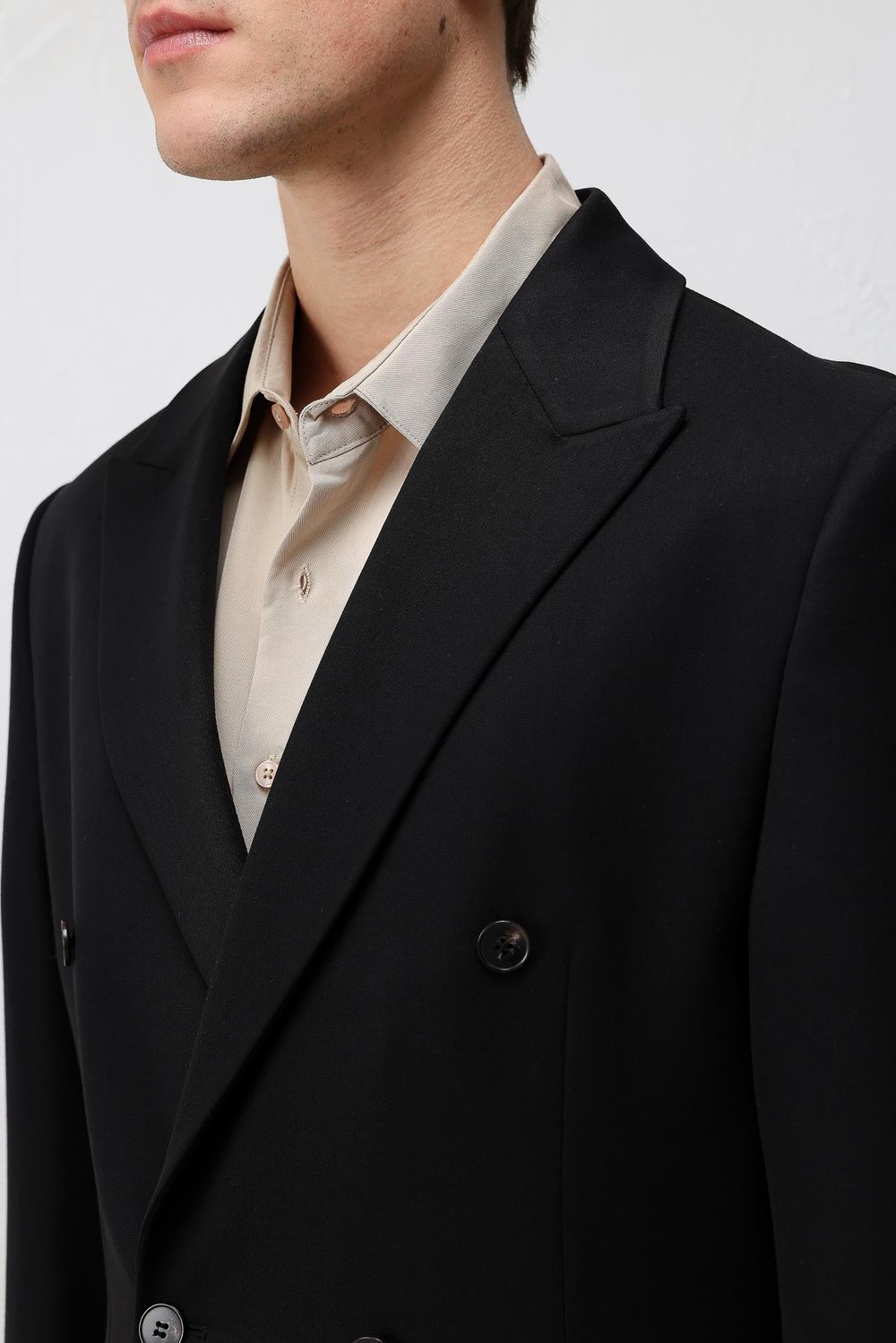 Antioch Siyah Relax Fit Kruvaze Erkek Blazer Ceket