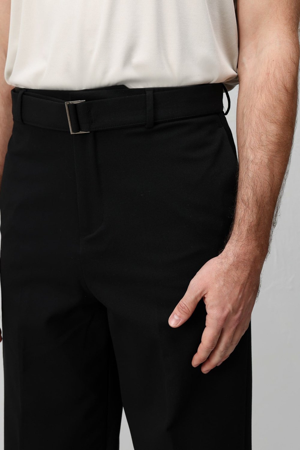 Antioch Siyah Relaxed Fit Kemerli Erkek Pantolon