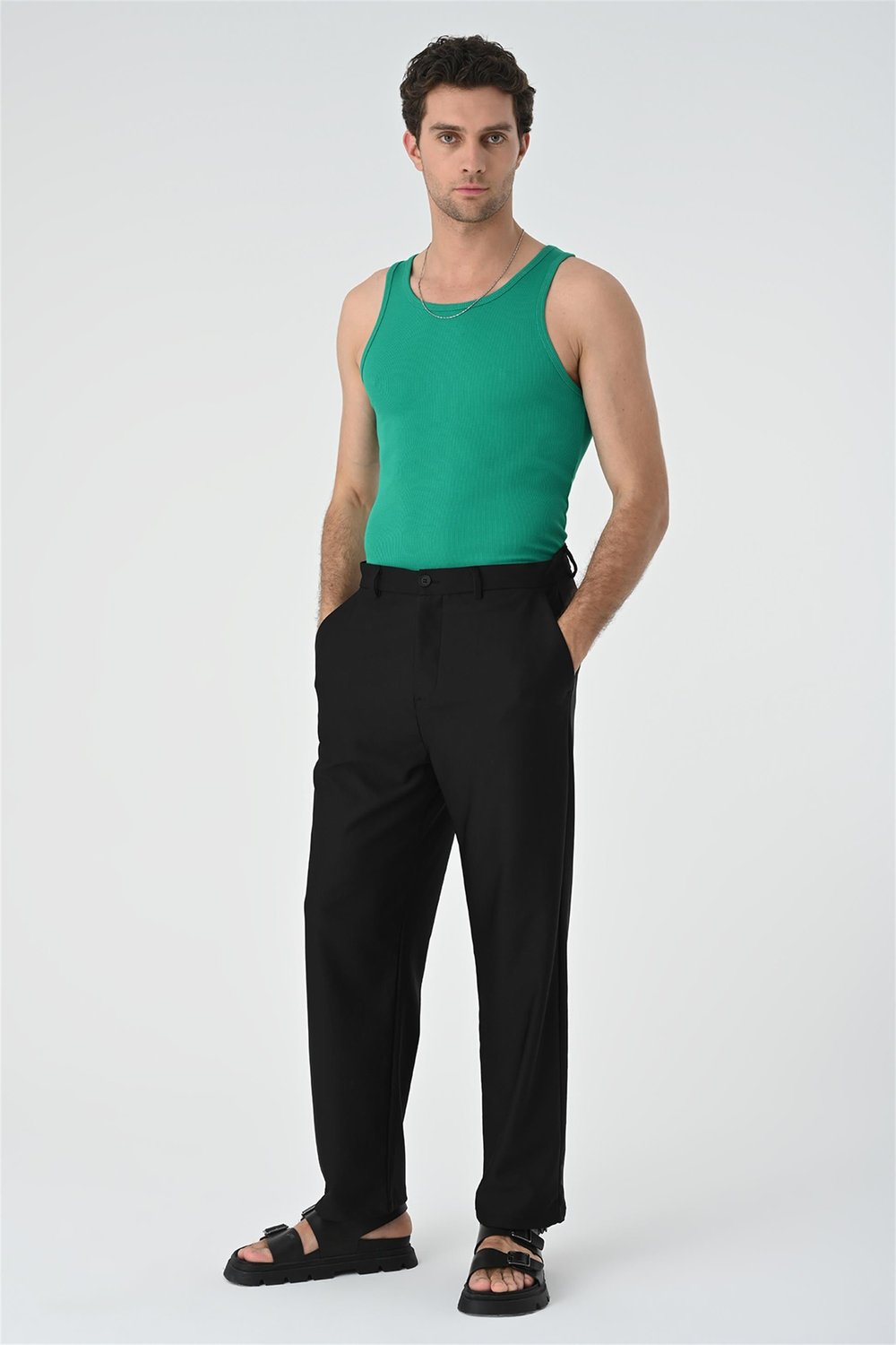 Antioch Ördek Yeşili Slim Fit Erkek Atlet