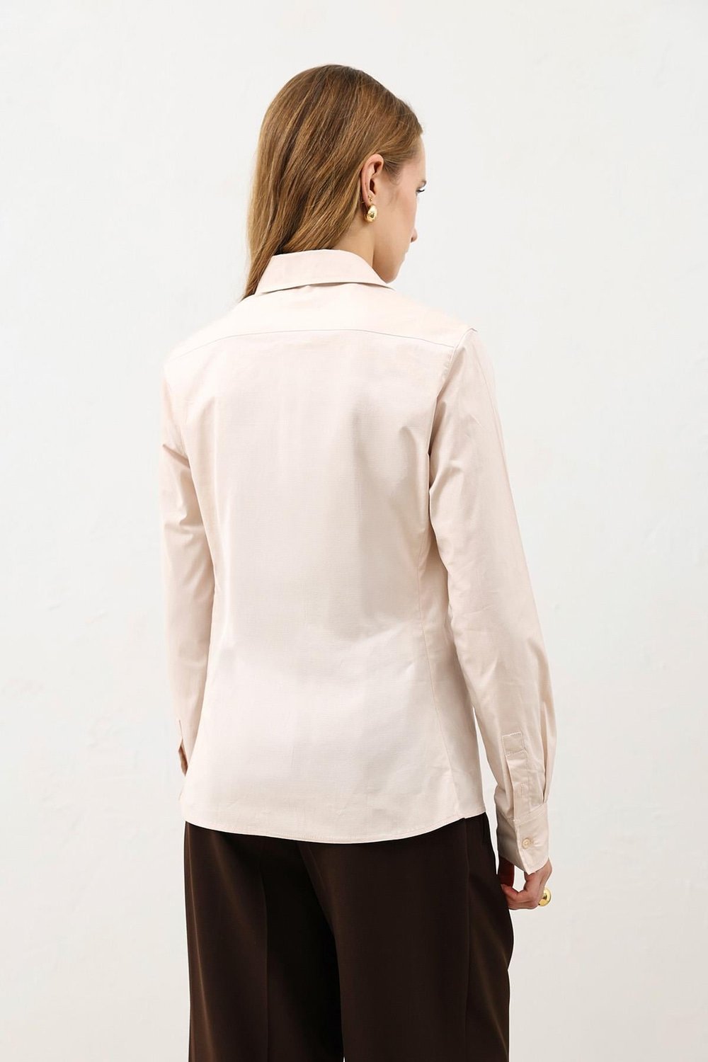 Antioch Taş Basic Slim Fit Kadın Gömlek