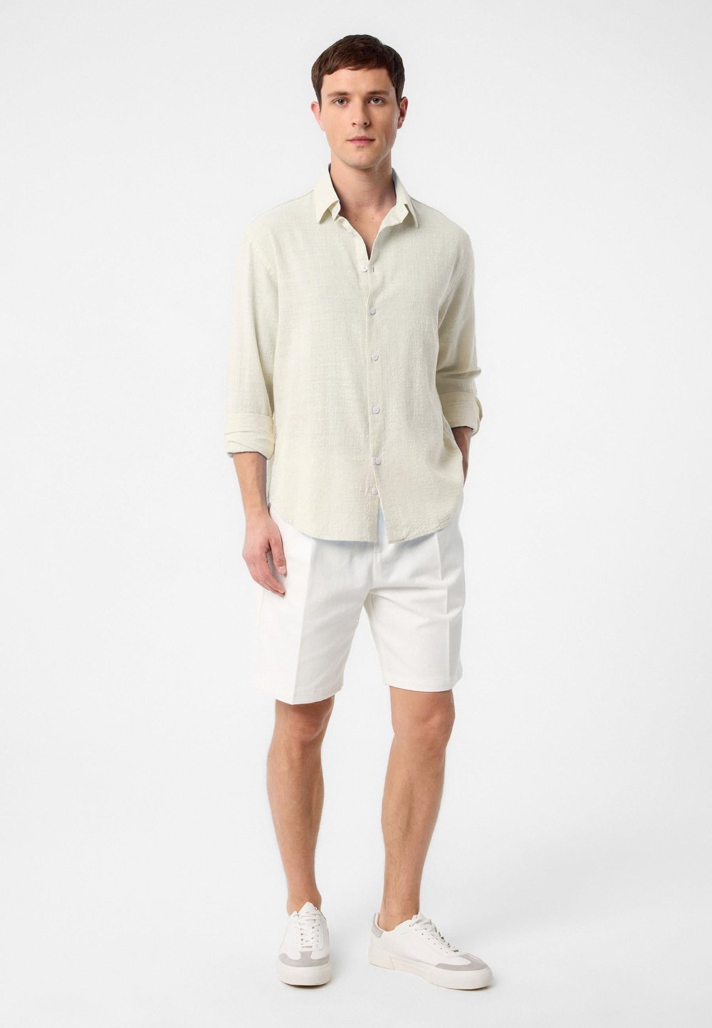 Relaxed Fit Textured Mens Shirt