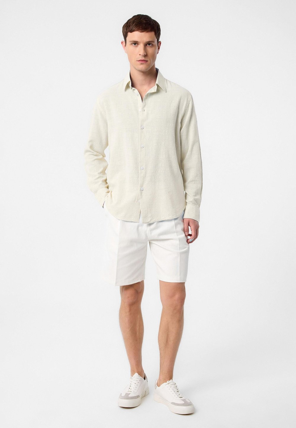 Relaxed Fit Textured Mens Shirt