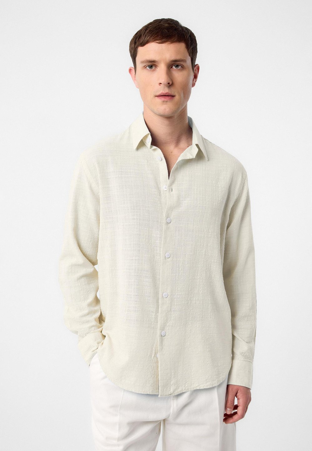 Relaxed Fit Textured Mens Shirt