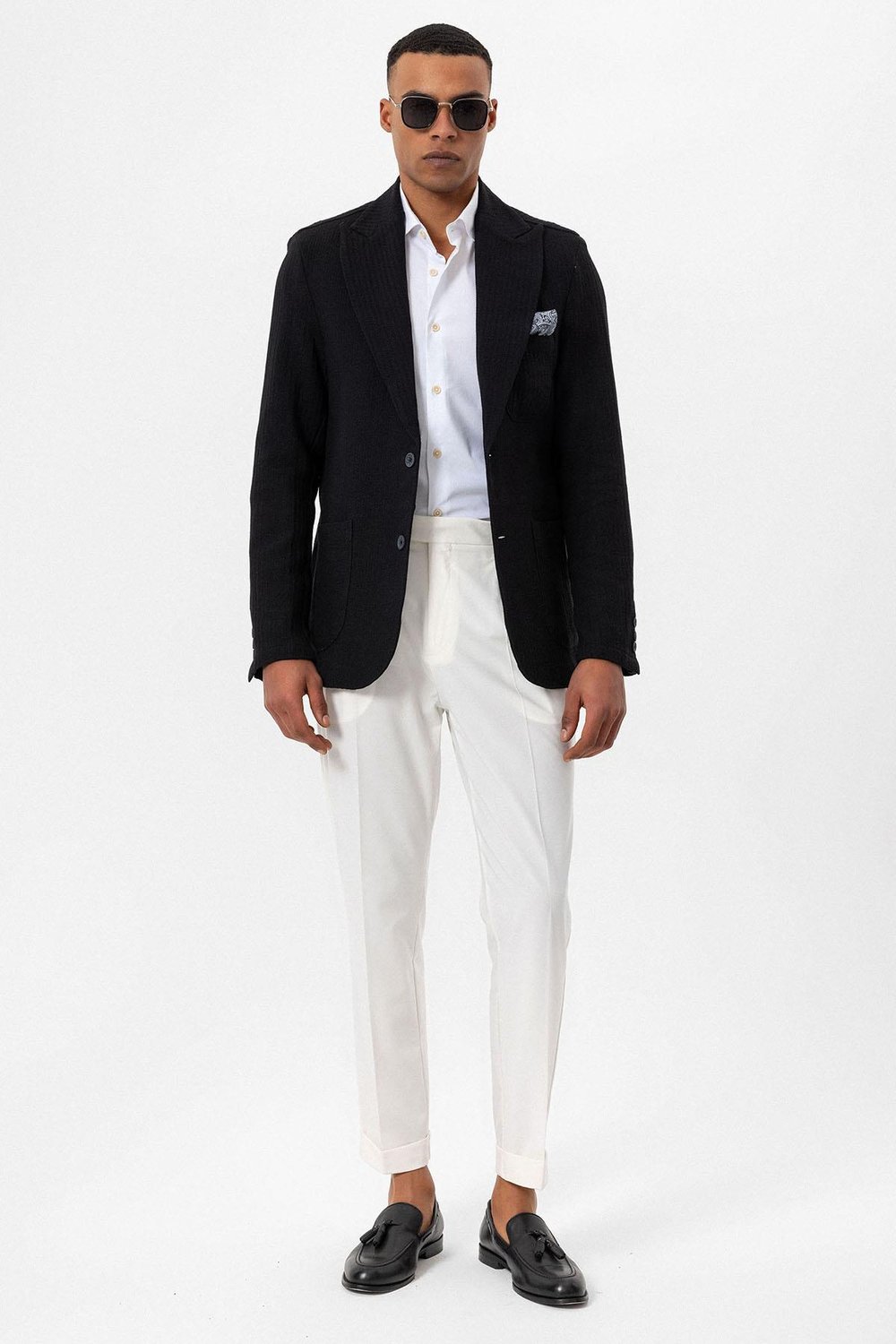 Antioch Siyah Torba Cepli Astarsız Erkek Blazer Ceket