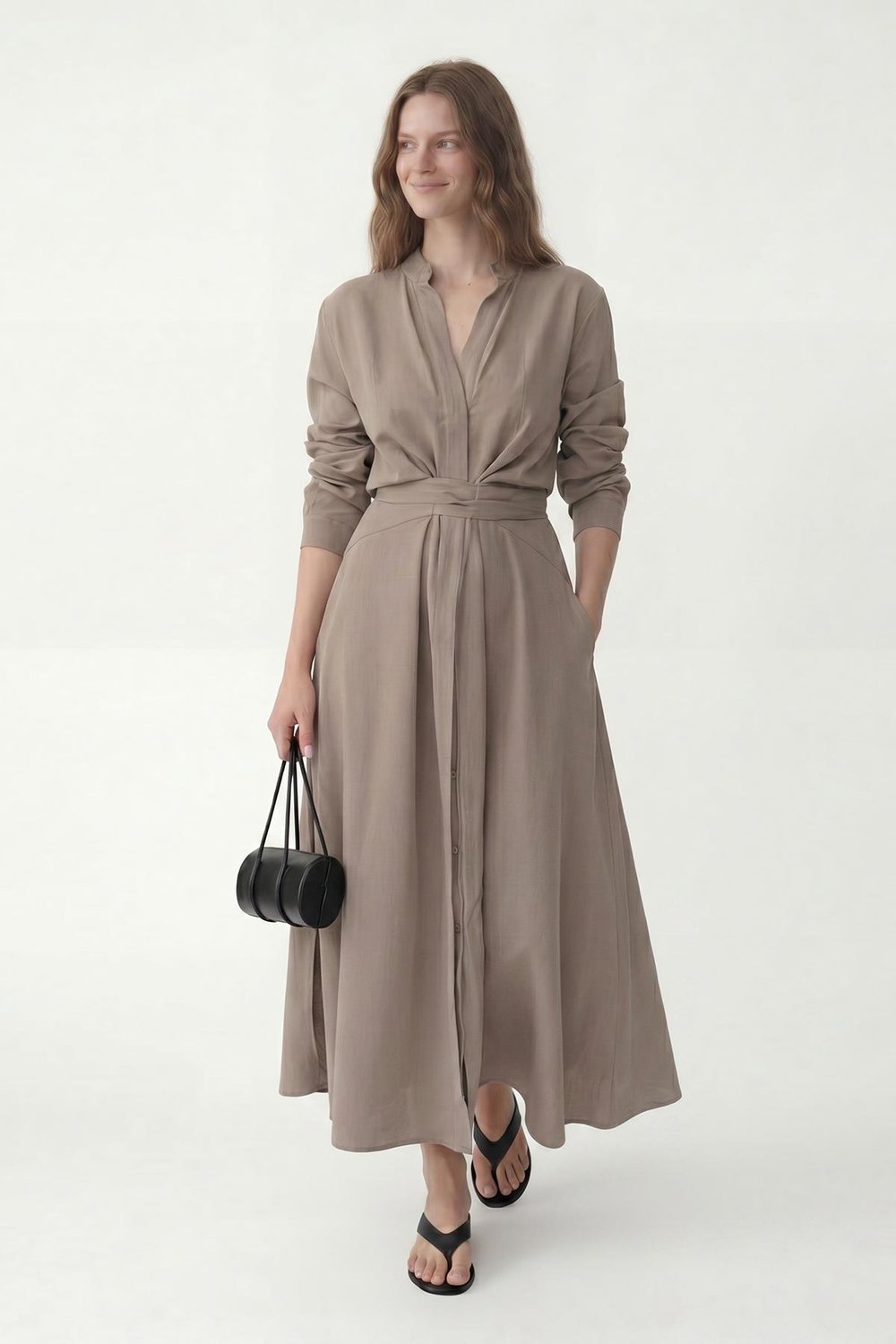 100% Lyocell Belted Womens Dress