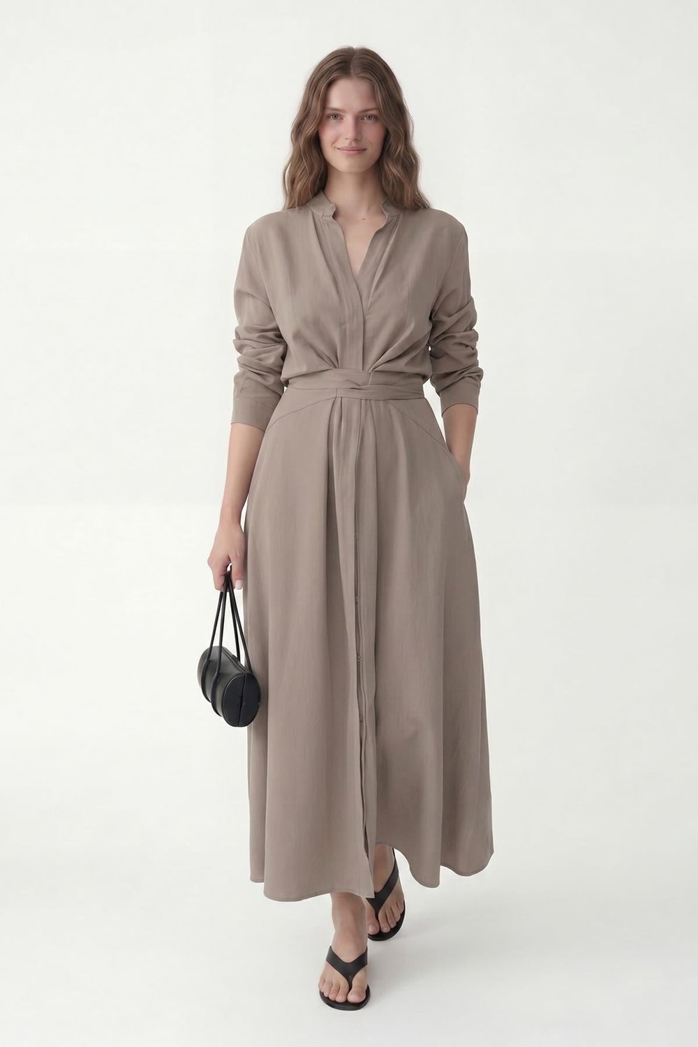 100% Lyocell Belted Womens Dress