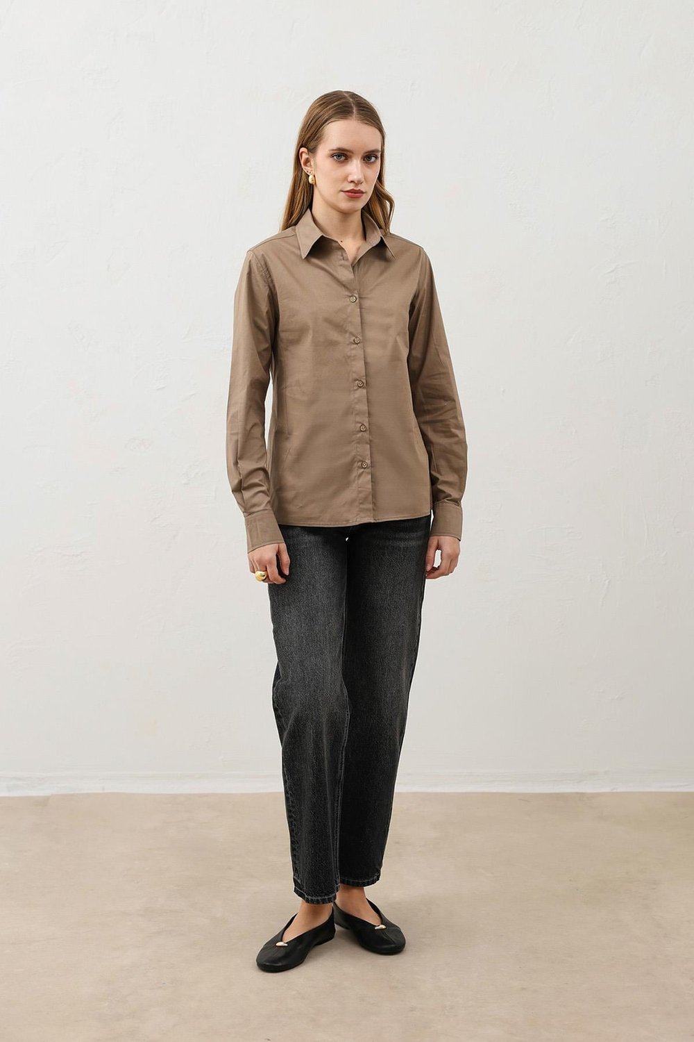 Antioch Vizon Basic Slim Fit Kadın Gömlek
