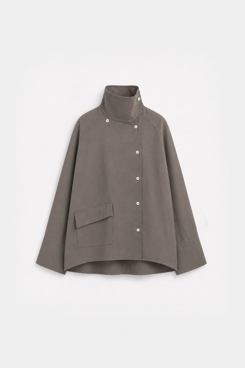 Womens Custom-Fitted Shirt with a Stand-Up Collar