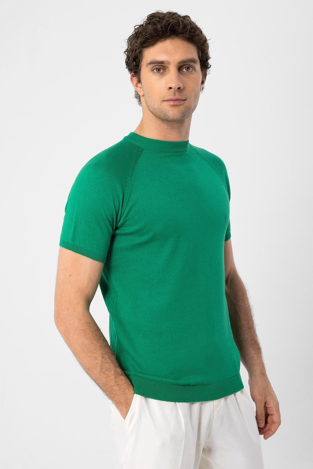 Antioch Yeşil Bisiklet Yaka Triko T-Shirt