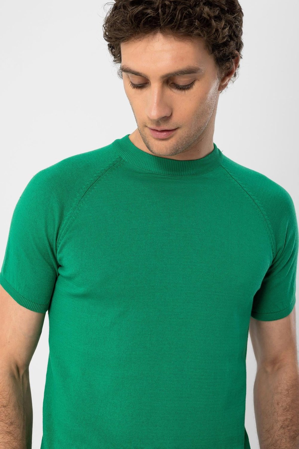 Antioch Yeşil Bisiklet Yaka Triko T-Shirt