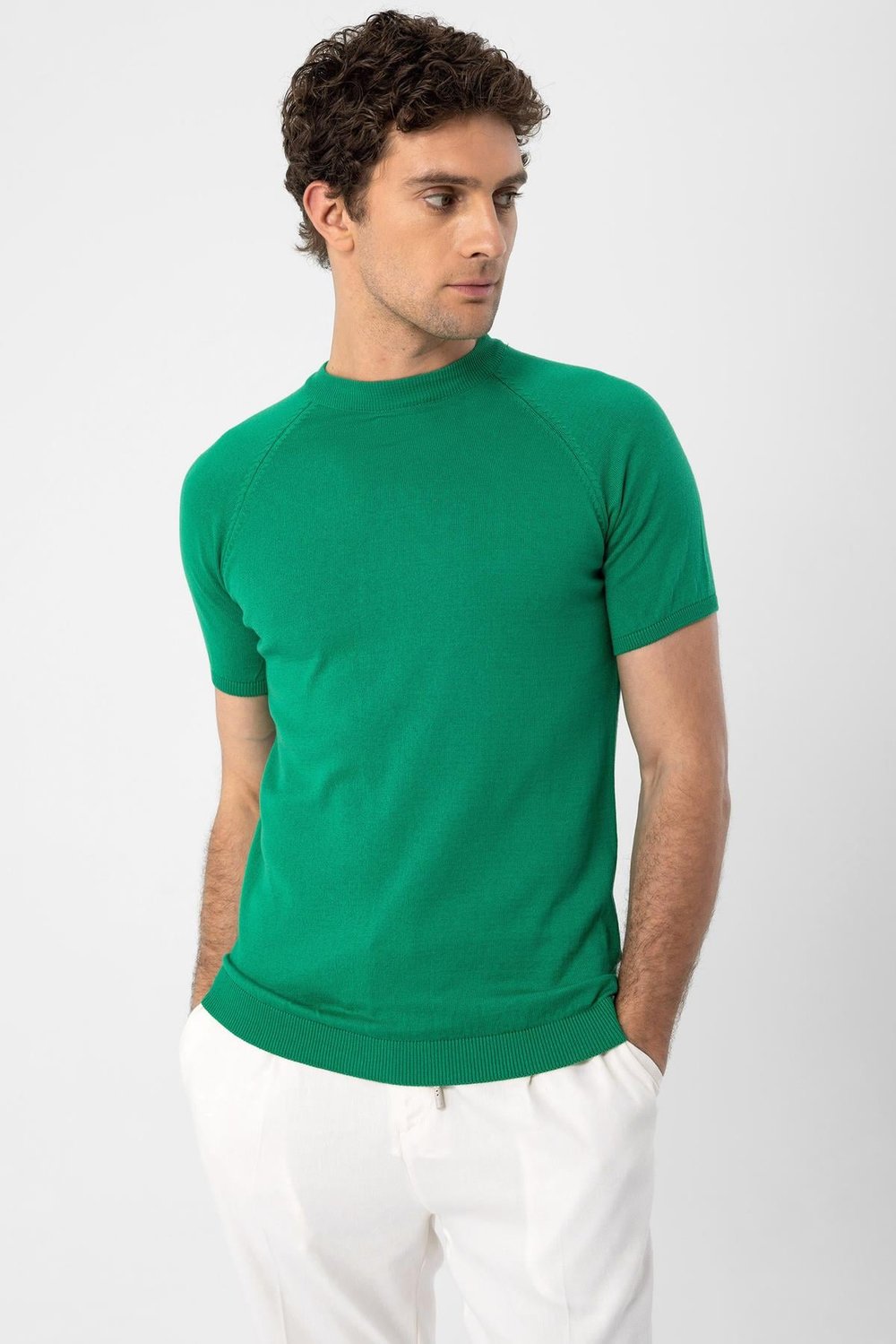 Antioch Yeşil Bisiklet Yaka Triko T-Shirt